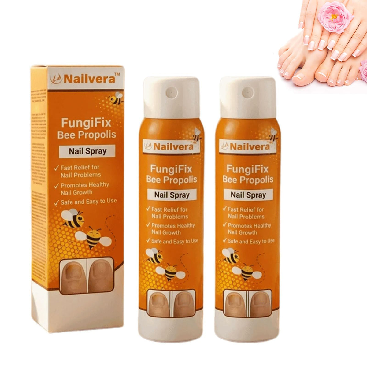 Nailvera Nail Fungal Treatment Spray, 2026 Best Nailvera Fungifix Bee Propolis & Bee Venom Nail Repair Spray, Antifungal Nail Fungus Treatment, Clear Nail Treatment for Toenail and Fingernail (2 Pcs)