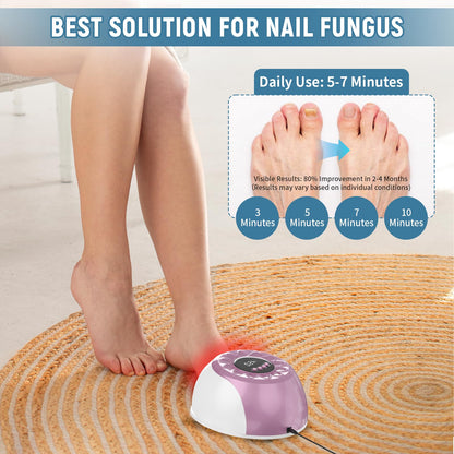 iKeener Nail Fungus Laser Device for Multiple Toenail, FDA Cleared Anti-Fungal Nail Treatment with 15 * 470nm Blue Light & 42 * 650nm Red Light, 3/5/7/10 Minutes Adjustable